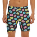 Happy Macarons Pattern Print Men's Long Boxer Briefs
