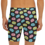Happy Macarons Pattern Print Men's Long Boxer Briefs