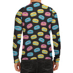 Happy Macarons Pattern Print Men's Long Sleeve Rash Guard