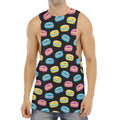 Happy Macarons Pattern Print Men's Muscle Tank Top