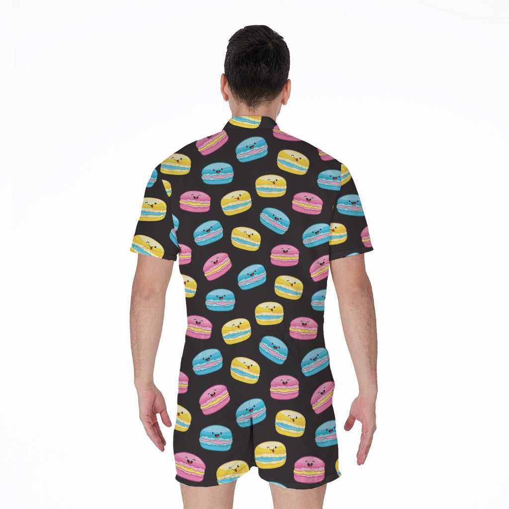 Happy Macarons Pattern Print Men's Rompers