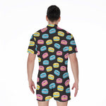 Happy Macarons Pattern Print Men's Rompers
