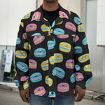 Happy Macarons Pattern Print Men's Shirt Jacket