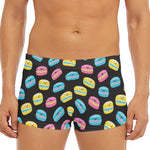 Happy Macarons Pattern Print Men's Short Boxer Briefs