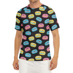 Happy Macarons Pattern Print Men's Short Sleeve Rash Guard