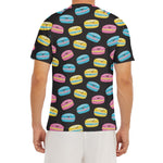 Happy Macarons Pattern Print Men's Short Sleeve Rash Guard