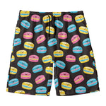 Happy Macarons Pattern Print Men's Swim Trunks