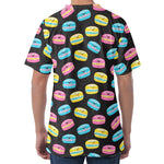 Happy Macarons Pattern Print Men's Velvet T-Shirt