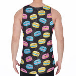 Happy Macarons Pattern Print Men's Velvet Tank Top