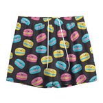 Happy Macarons Pattern Print Mesh Shorts