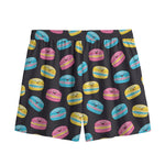 Happy Macarons Pattern Print Mesh Shorts