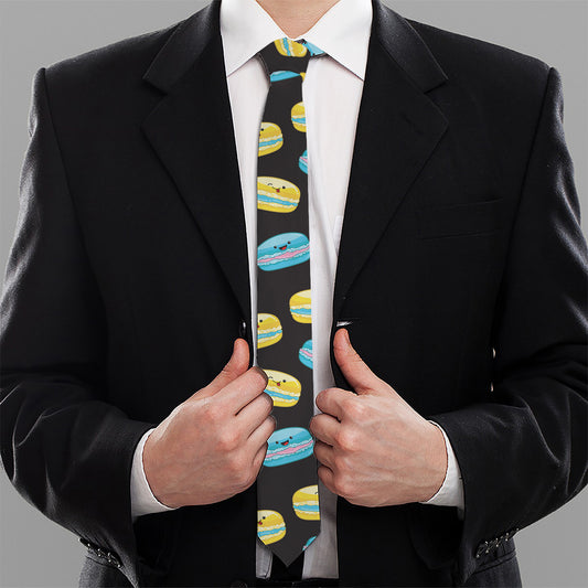 Happy Macarons Pattern Print Necktie