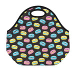 Happy Macarons Pattern Print Neoprene Lunch Bag