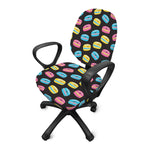 Happy Macarons Pattern Print Office Chair Cover