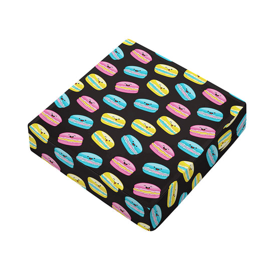Happy Macarons Pattern Print Outdoor Seat Cushion Cover