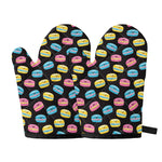 Happy Macarons Pattern Print Oven Mitts