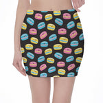 Happy Macarons Pattern Print Pencil Mini Skirt