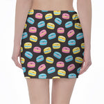 Happy Macarons Pattern Print Pencil Mini Skirt
