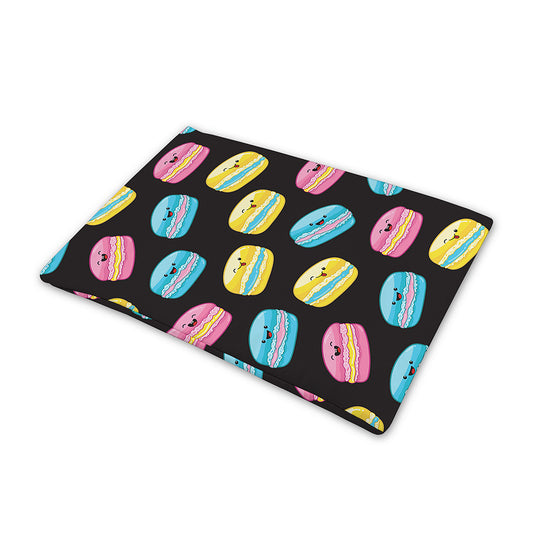 Happy Macarons Pattern Print Pet Cooling Mat Cover