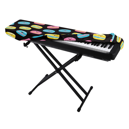 Happy Macarons Pattern Print Piano Keyboard Cover