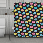 Happy Macarons Pattern Print Polyester Shower Curtain