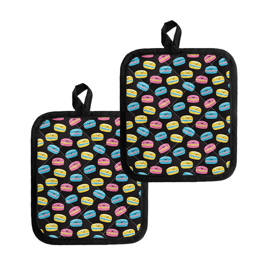 Happy Macarons Pattern Print Pot Holders