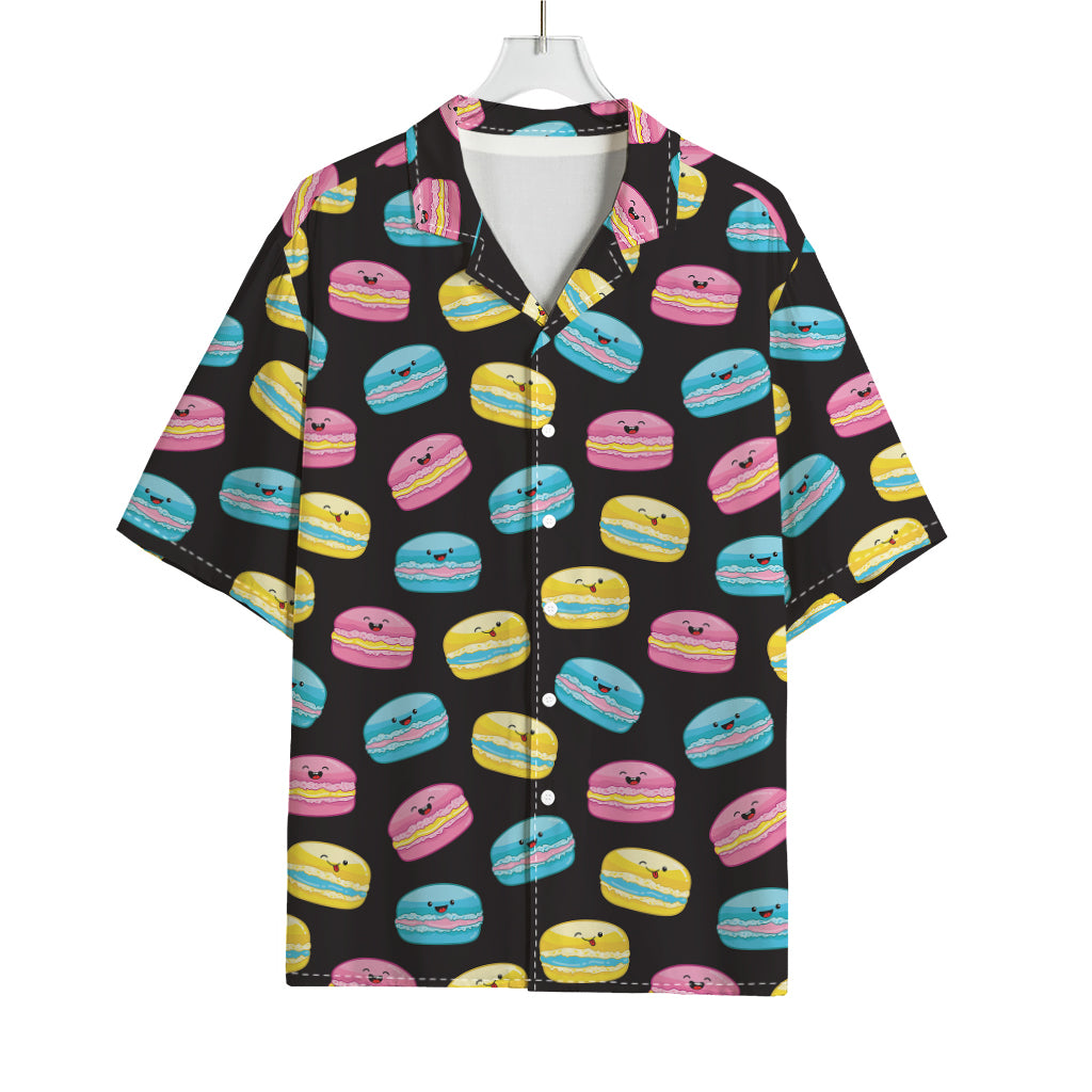 Happy Macarons Pattern Print Rayon Hawaiian Shirt