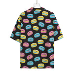 Happy Macarons Pattern Print Rayon Hawaiian Shirt