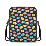 Happy Macarons Pattern Print Rectangular Crossbody Bag