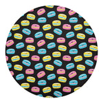 Happy Macarons Pattern Print Round Blanket