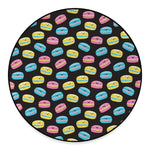 Happy Macarons Pattern Print Round Floor Mat