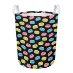 Happy Macarons Pattern Print Round Laundry Basket