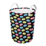Happy Macarons Pattern Print Round Laundry Basket