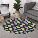 Happy Macarons Pattern Print Round Rug