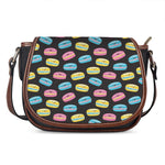 Happy Macarons Pattern Print Saddle Bag