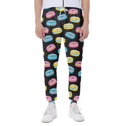 Happy Macarons Pattern Print Scuba Joggers