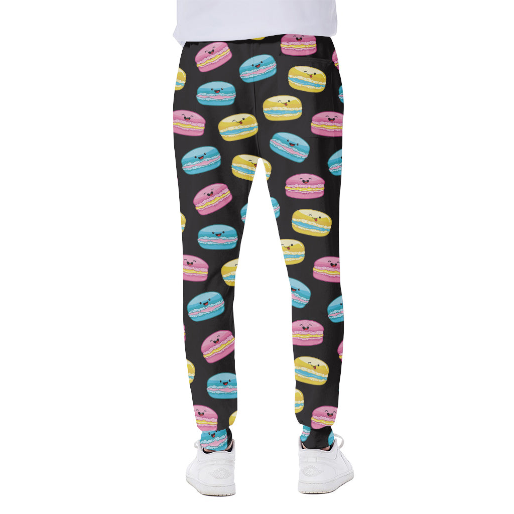 Happy Macarons Pattern Print Scuba Joggers
