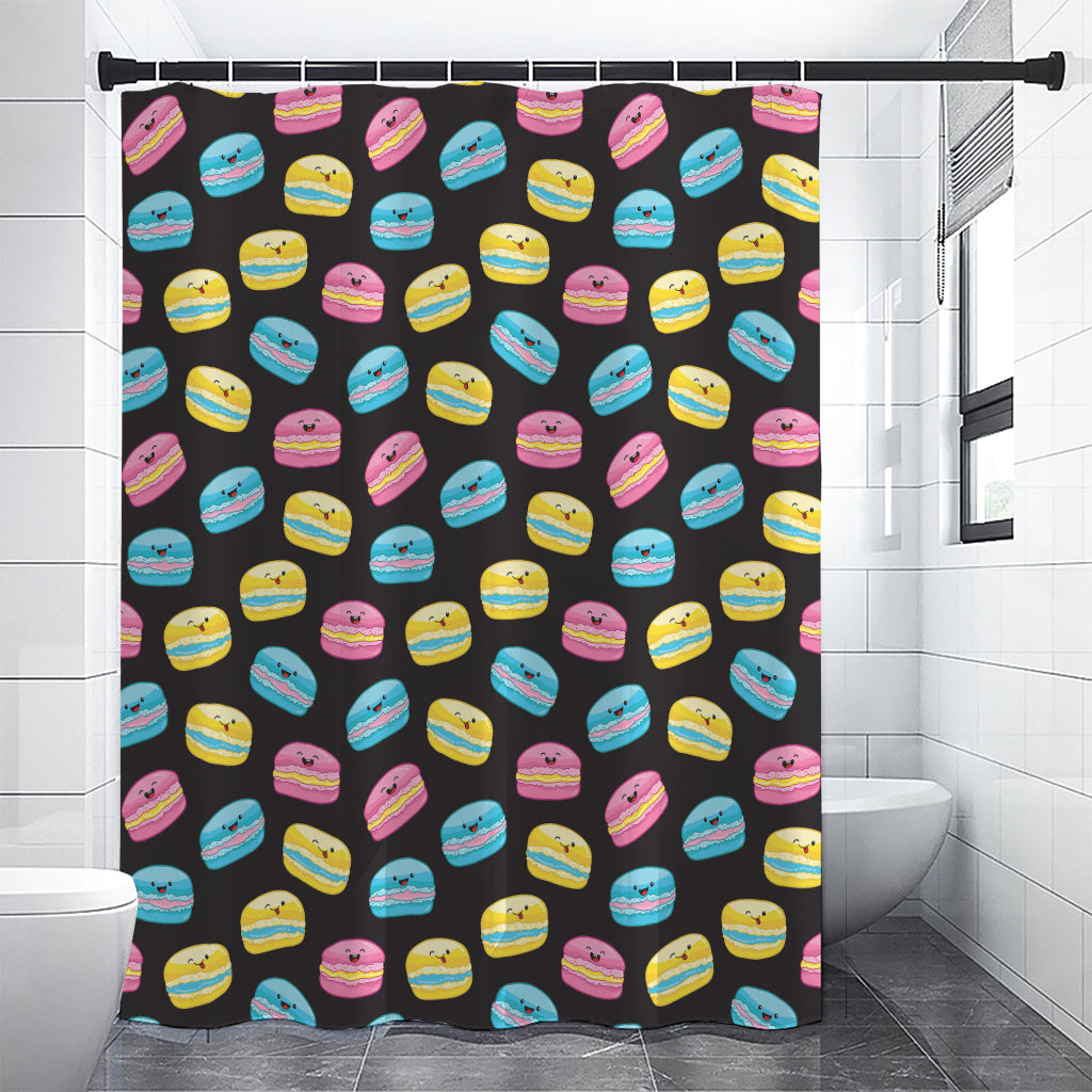 Happy Macarons Pattern Print Shower Curtain