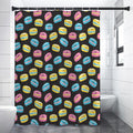 Happy Macarons Pattern Print Shower Curtain