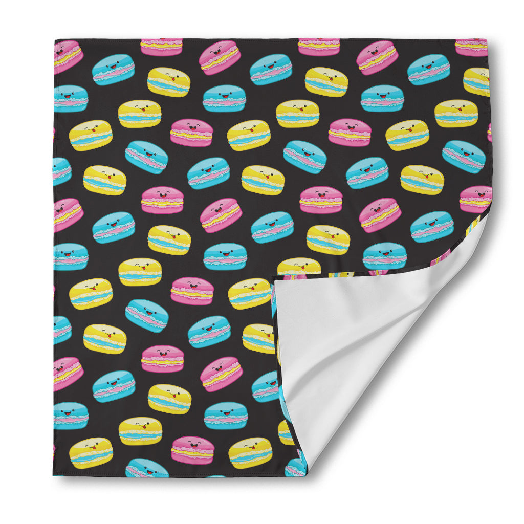 Happy Macarons Pattern Print Silk Bandana