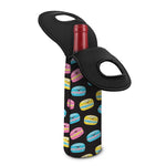 Happy Macarons Pattern Print Single Neoprene Wine Tote