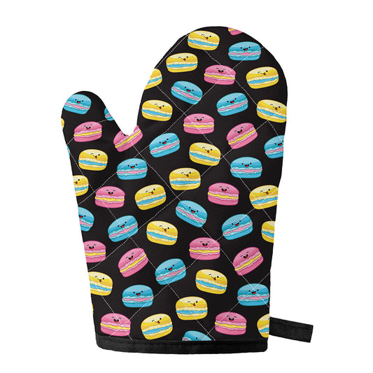 Happy Macarons Pattern Print Single Oven Mitt