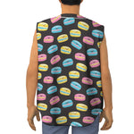 Happy Macarons Pattern Print Sleeveless Baseball Jersey