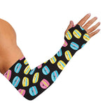 Happy Macarons Pattern Print Sun Protection Arm Sleeves