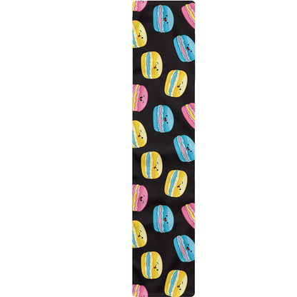 Happy Macarons Pattern Print Table Runner