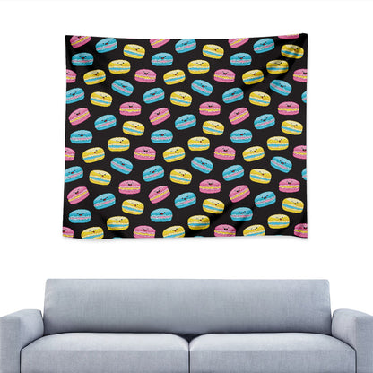 Happy Macarons Pattern Print Tapestry