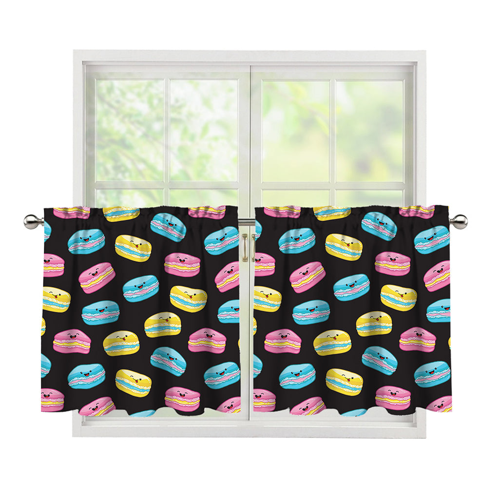 Happy Macarons Pattern Print Tier Curtains