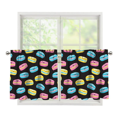 Happy Macarons Pattern Print Tier Curtains