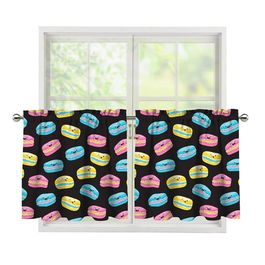 Happy Macarons Pattern Print Tier Curtains