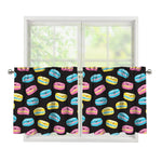 Happy Macarons Pattern Print Tier Curtains